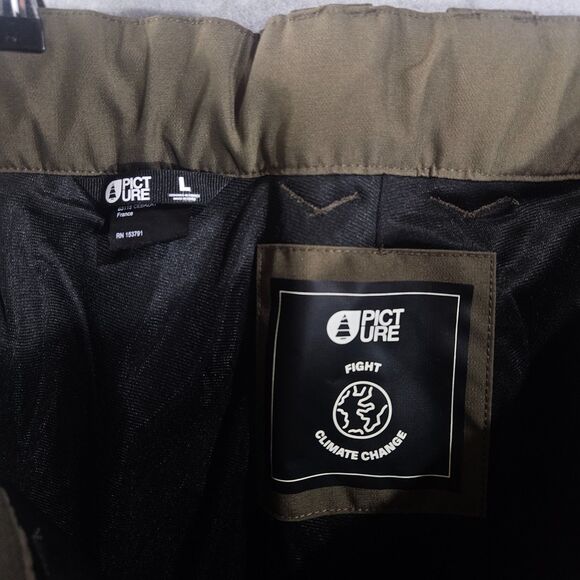 Picture Snowboard Pants Tan/Olive Green Mens L Recyc Polyester Cargo Ski France - Picture 2 of 11